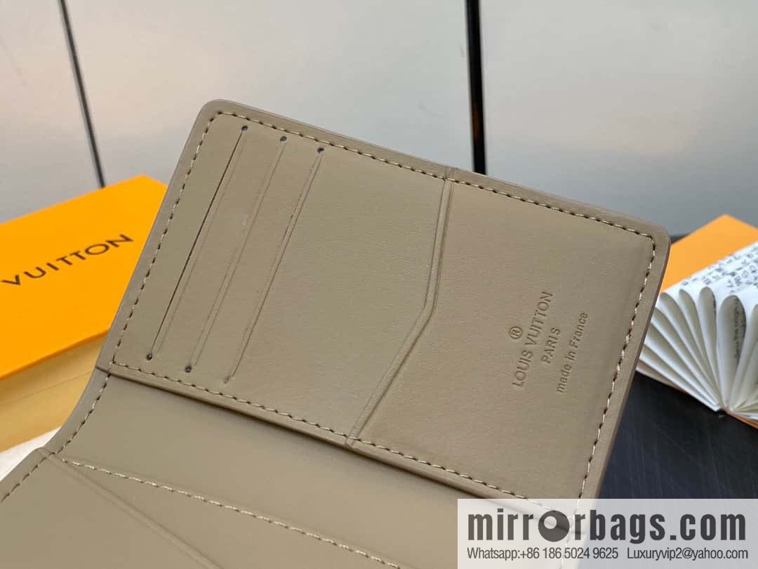 [Original order boutique] M81730 apricot, full leather card holder wallet series, pocket Aer wallet M81730 69979 New LV Aerogram pocket wallet