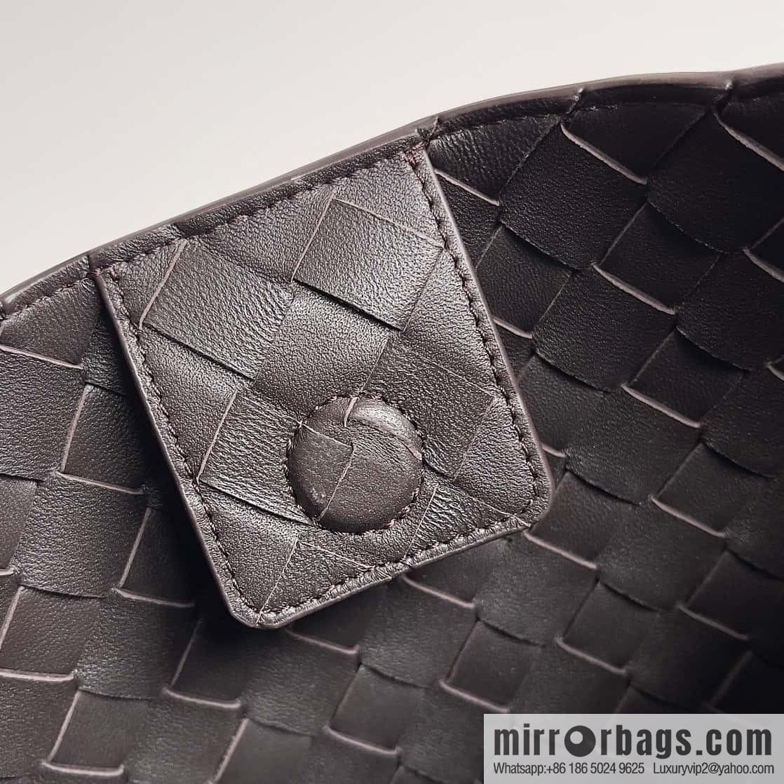 Bottega Veneta's new horizontal Andiamond handbag, model number: 754990 chocolate