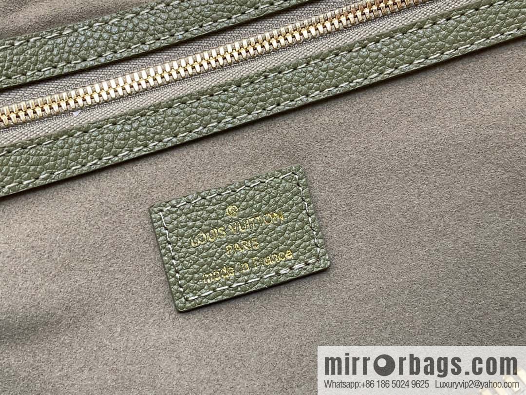 [Original order boutique] M46671 grass green, full leather embossed silk screen printing travel bag series Keepall Bandoulière 45 travel bag M46670 M46671