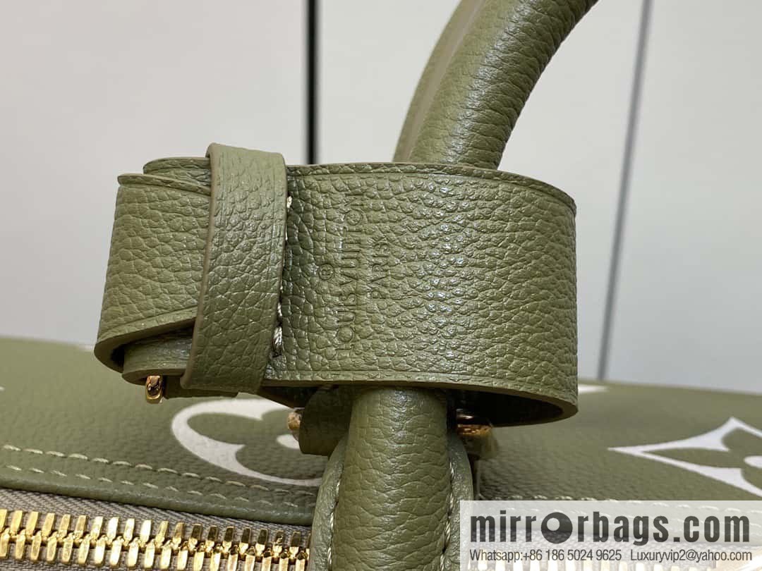 [Original order boutique] M46671 grass green, full leather embossed silk screen printing travel bag series Keepall Bandoulière 45 travel bag M46670 M46671