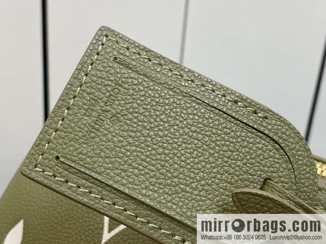 [Original order boutique] M46671 grass green, full leather embossed silk screen printing travel bag series Keepall Bandoulière 45 travel bag M46670 M46671