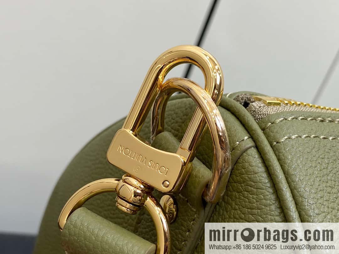 [Original order boutique] M46671 grass green, full leather embossed silk screen printing travel bag series Keepall Bandoulière 45 travel bag M46670 M46671