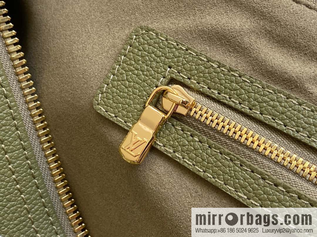 [Original order boutique] M46671 grass green, full leather embossed silk screen printing travel bag series Keepall Bandoulière 45 travel bag M46670 M46671