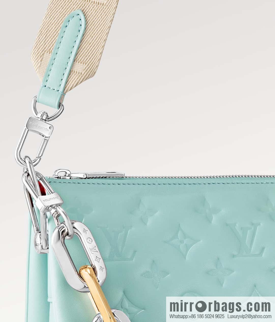 [Original order boutique] M22394 blue-green, full leather chain bag series, this Coussin small handbag.