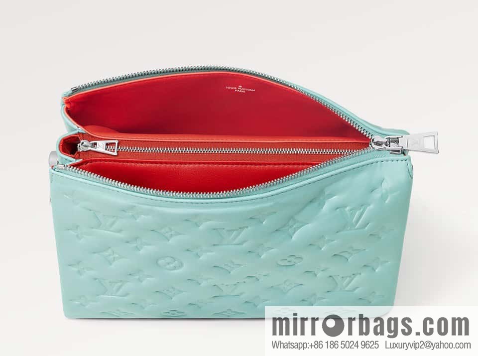 [Original order boutique] M22394 blue-green, full leather chain bag series, this Coussin small handbag.