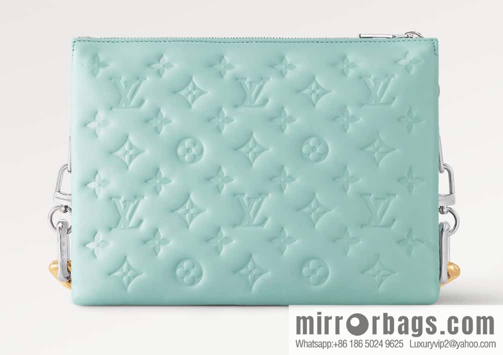 [Original order boutique] M22394 blue-green, full leather chain bag series, this Coussin small handbag.