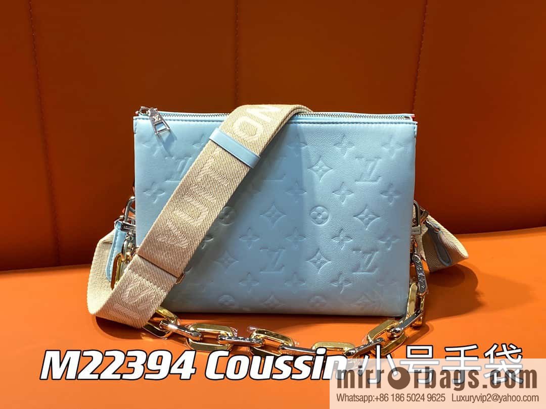 [Original order boutique] M22394 blue-green, full leather chain bag series, this Coussin small handbag.