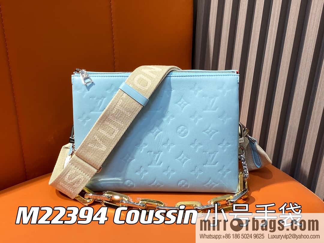 [Original order boutique] M22394 blue-green, full leather chain bag series, this Coussin small handbag.