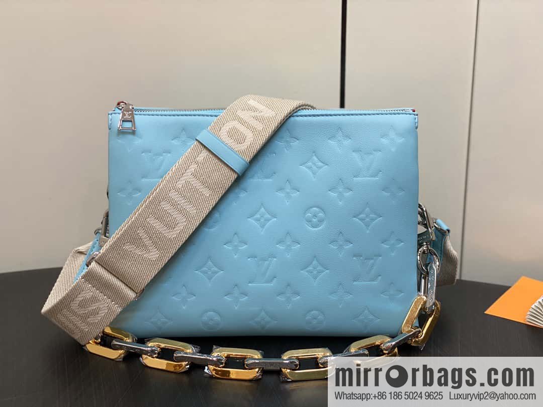 [Original order boutique] M22394 blue-green, full leather chain bag series, this Coussin small handbag.