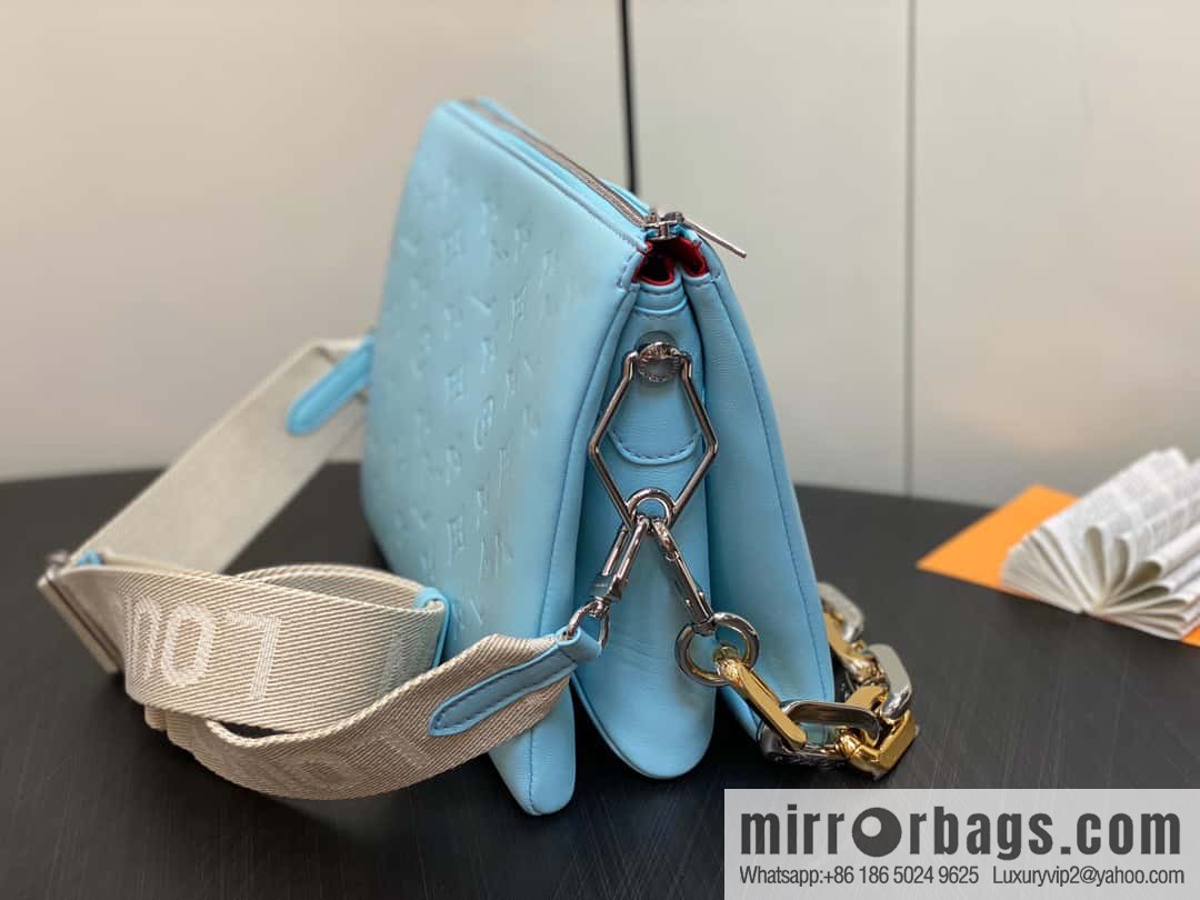 [Original order boutique] M22394 blue-green, full leather chain bag series, this Coussin small handbag.