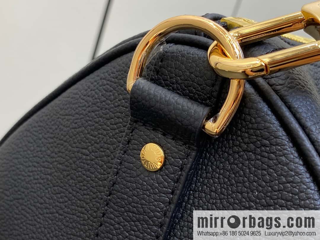 [Original single boutique] M46670 black full leather embossed silk screen printing travel bag series Keepall Bandoulière 45 travel bag M46670 M46671