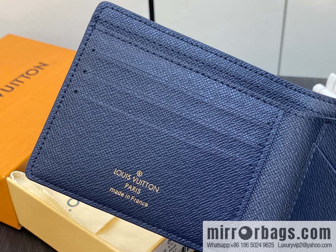 [Original single boutique] M82827 blue, flame suit wallet series Slender wallet