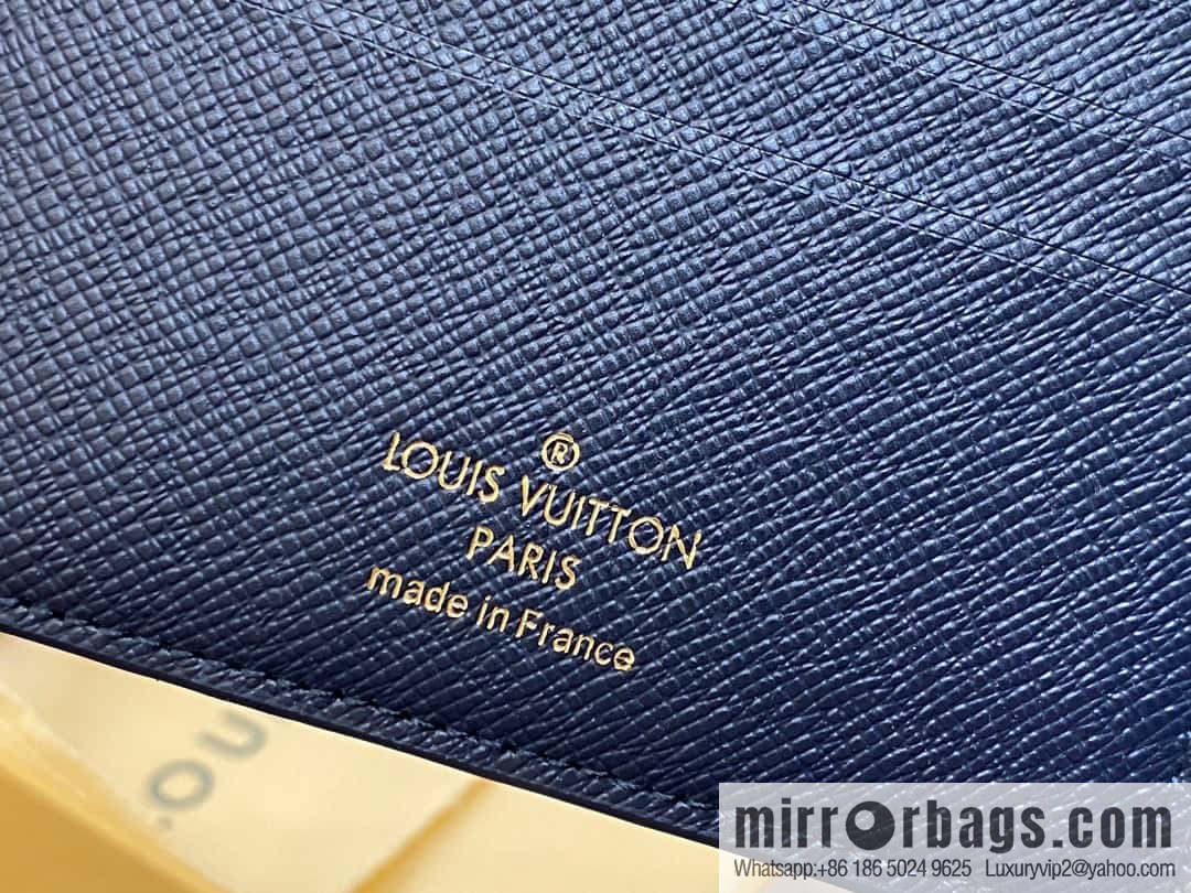 [Original single boutique] M82827 blue, flame suit wallet series Slender wallet