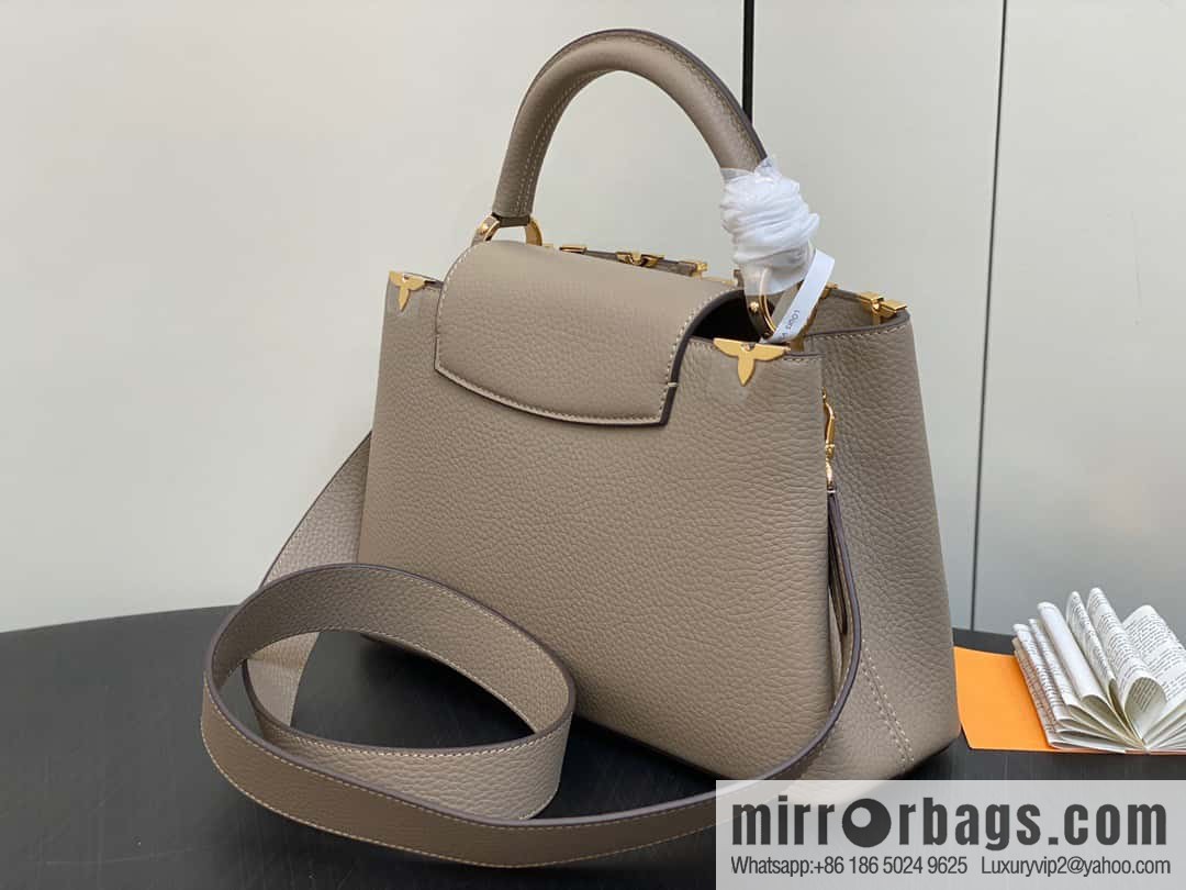 [Original order boutique] M24567 khaki flower crown, full leather cap, that English series Capucines medium handbag