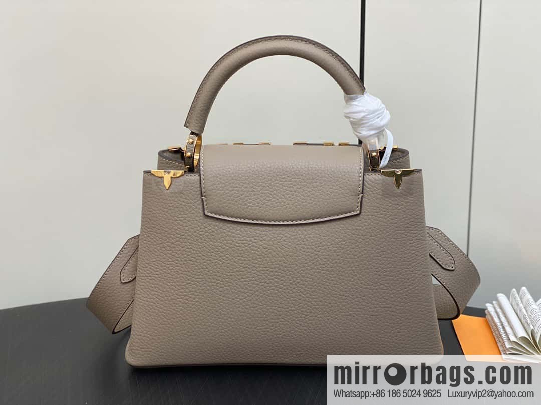 [Original order boutique] M24567 khaki flower crown, full leather cap, that English series Capucines medium handbag