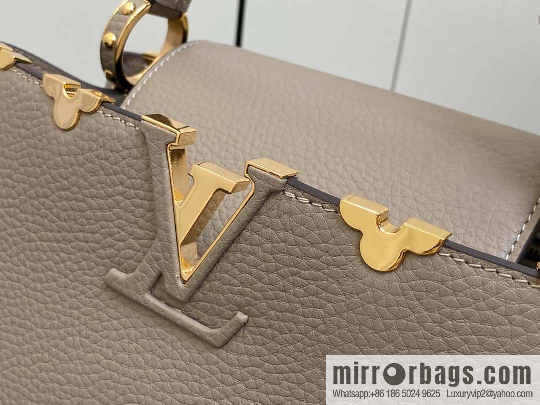 [Original order boutique] M24567 khaki flower crown, full leather cap, that English series Capucines medium handbag