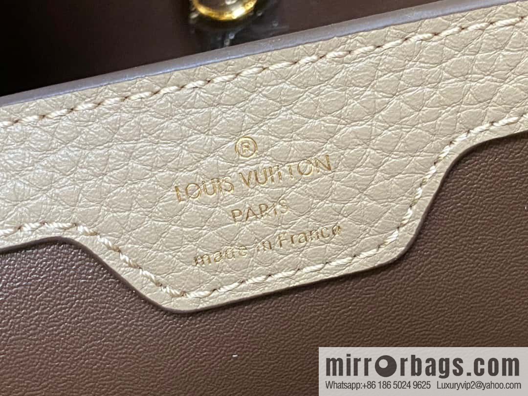 [Original order boutique] M24567 khaki flower crown, full leather cap, that English series Capucines medium handbag