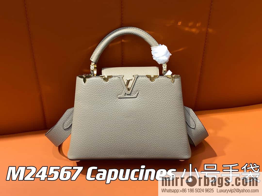 [Original order boutique] M24567 khaki flower crown, full leather cap that English series Capucines small handbag
