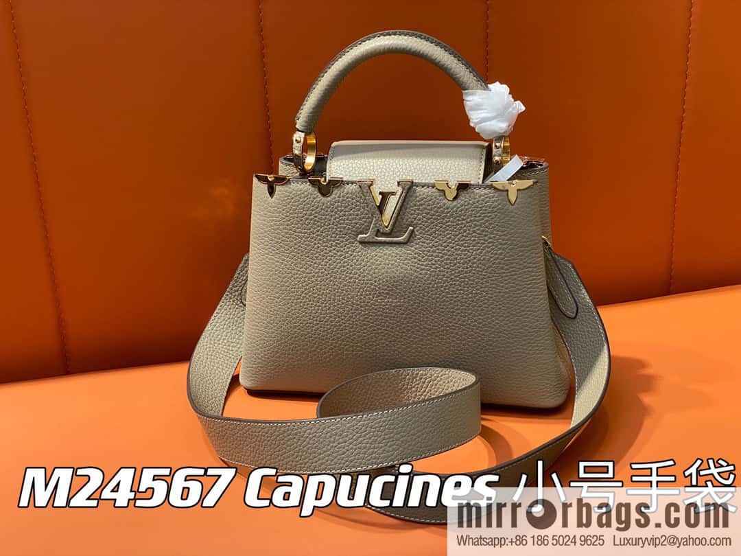 [Original order boutique] M24567 khaki flower crown, full leather cap that English series Capucines small handbag