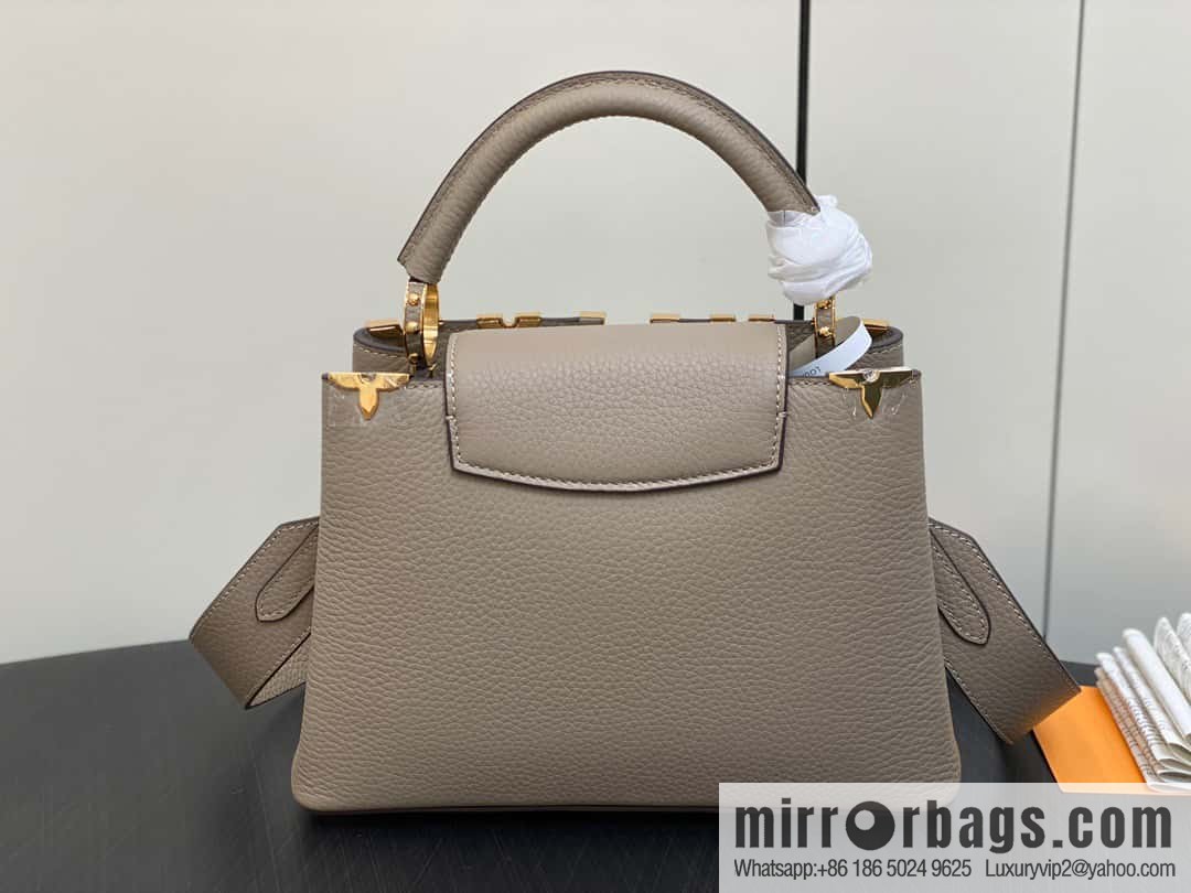 [Original order boutique] M24567 khaki flower crown, full leather cap that English series Capucines small handbag