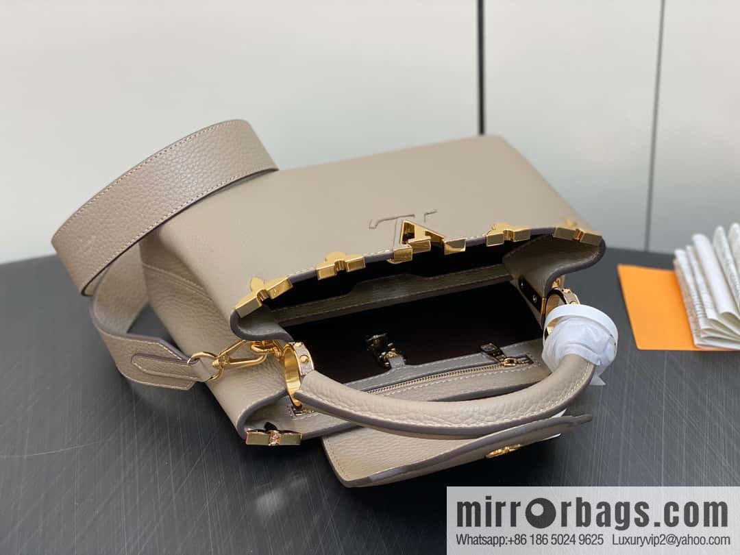 [Original order boutique] M24567 khaki flower crown, full leather cap that English series Capucines small handbag