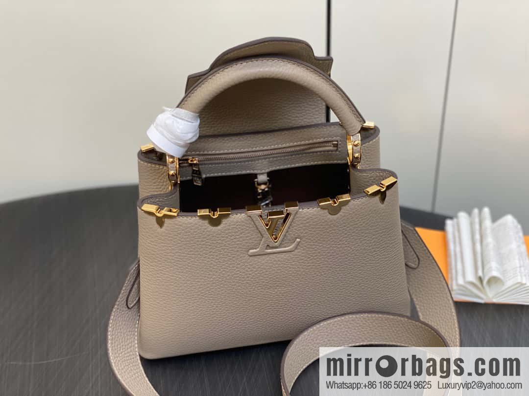 [Original order boutique] M24567 khaki flower crown, full leather cap that English series Capucines small handbag