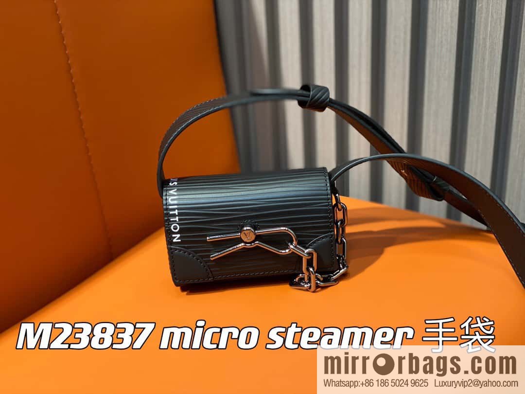 [Original single boutique] M23837 black full leather epi mini men's bag, tip bag micro steamer handbag