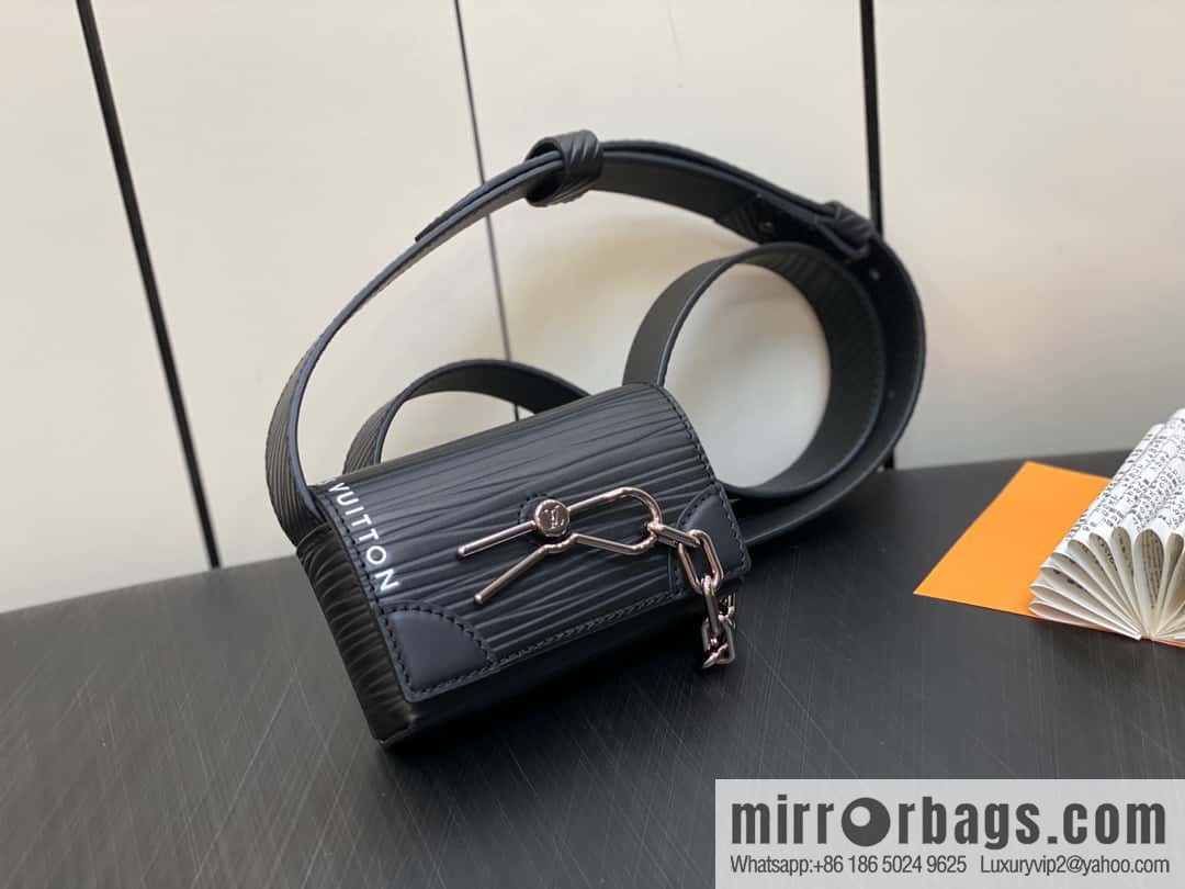 [Original single boutique] M23837 black full leather epi mini men's bag, tip bag micro steamer handbag