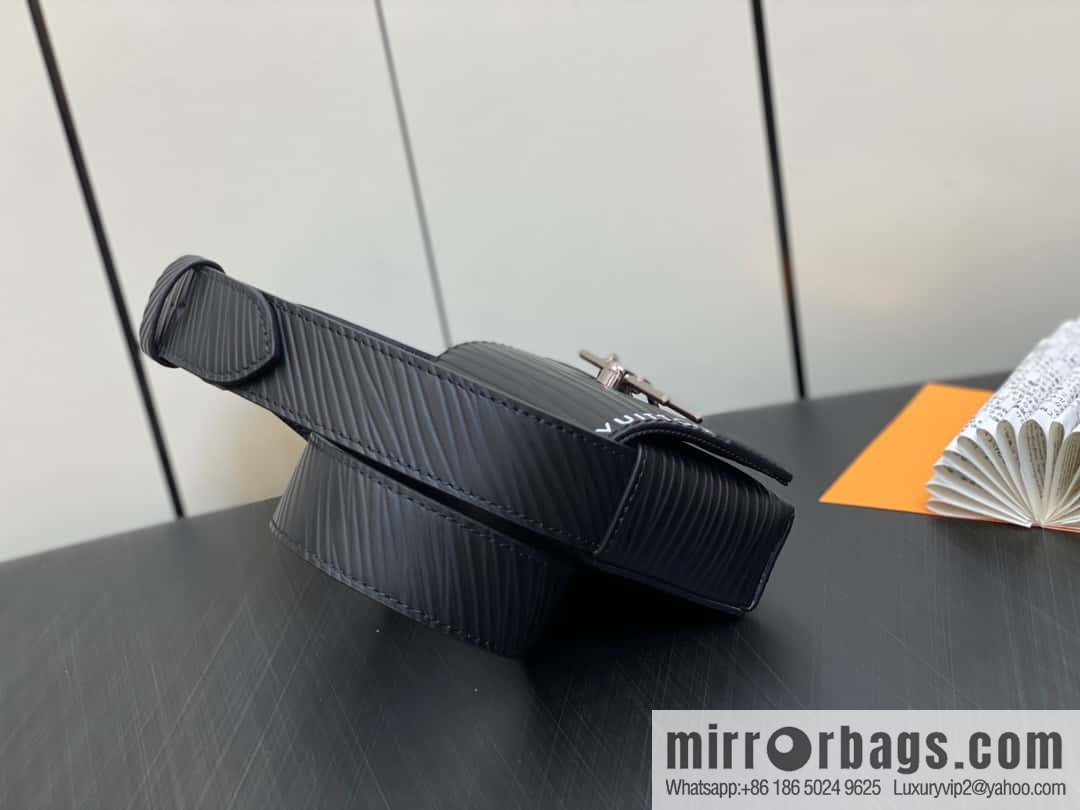 [Original single boutique] M23837 black full leather epi mini men's bag, tip bag micro steamer handbag