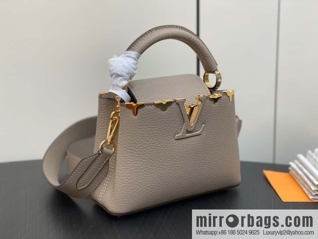 [Original order boutique] M24567 khaki flower crown, full leather cap, that English series Capucines mini handbag Capucines Flower Crown handbag