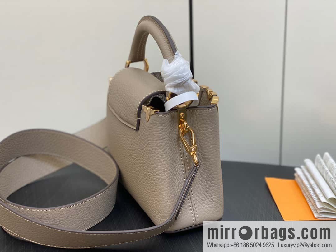 [Original order boutique] M24567 khaki flower crown, full leather cap, that English series Capucines mini handbag Capucines Flower Crown handbag