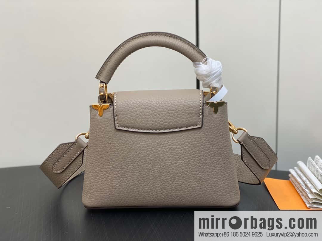 [Original order boutique] M24567 khaki flower crown, full leather cap, that English series Capucines mini handbag Capucines Flower Crown handbag