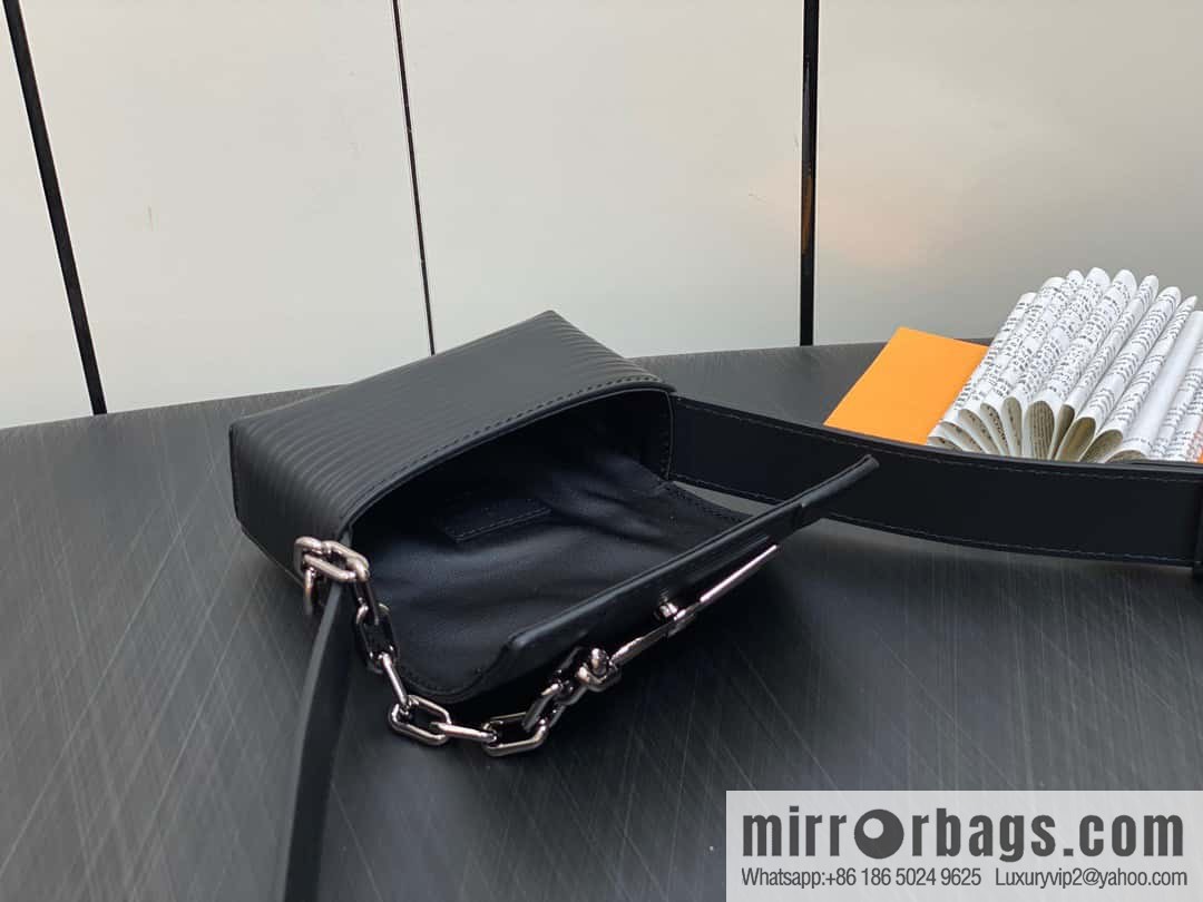 [Original single boutique] M23837 black full leather epi mini men's bag, tip bag micro steamer handbag