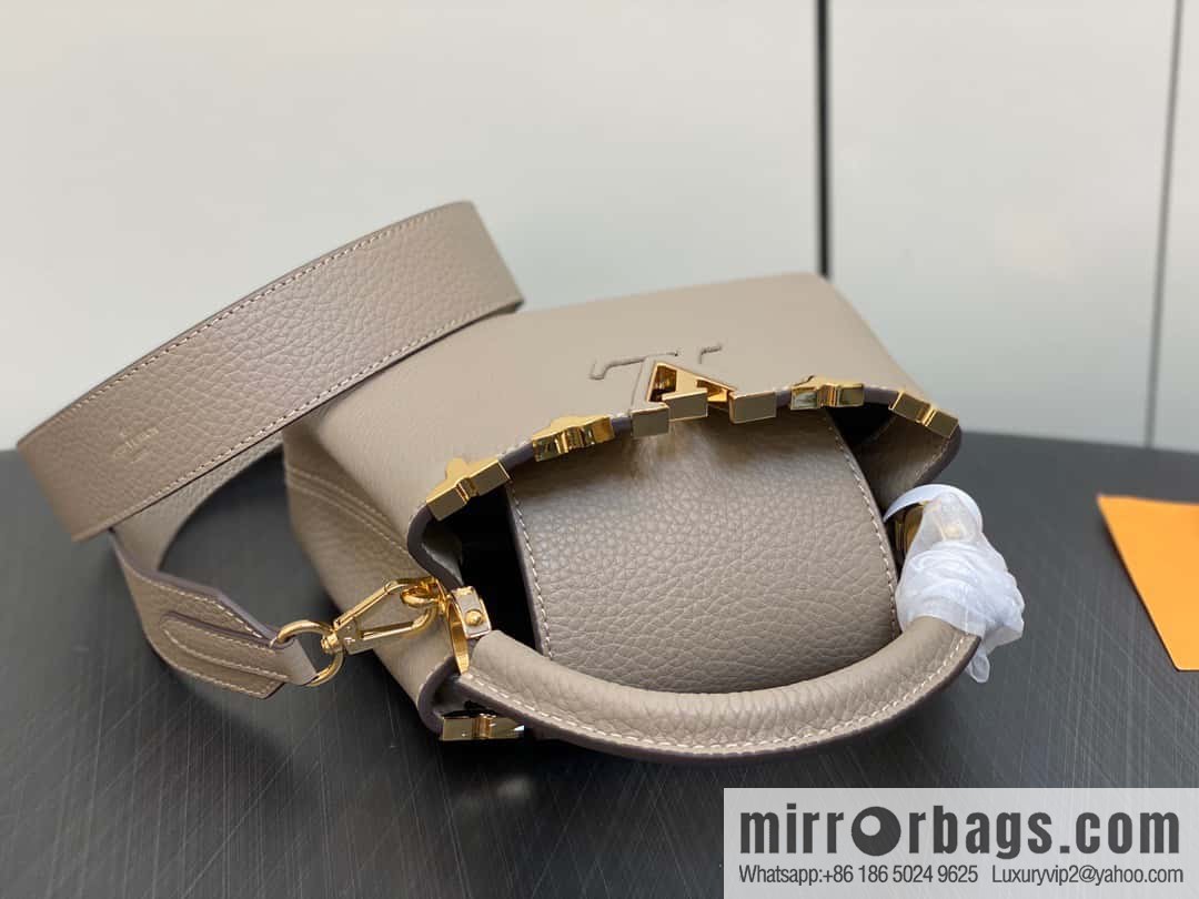 [Original order boutique] M24567 khaki flower crown, full leather cap, that English series Capucines mini handbag Capucines Flower Crown handbag