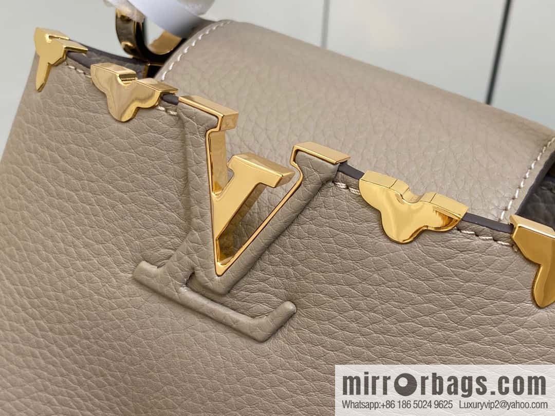 [Original order boutique] M24567 khaki flower crown, full leather cap, that English series Capucines mini handbag Capucines Flower Crown handbag