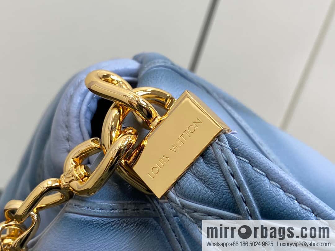 [Original single boutique] M22891 Haze gray, full leather rhombus chain bag series GO-14 Teist medium handbag M22890