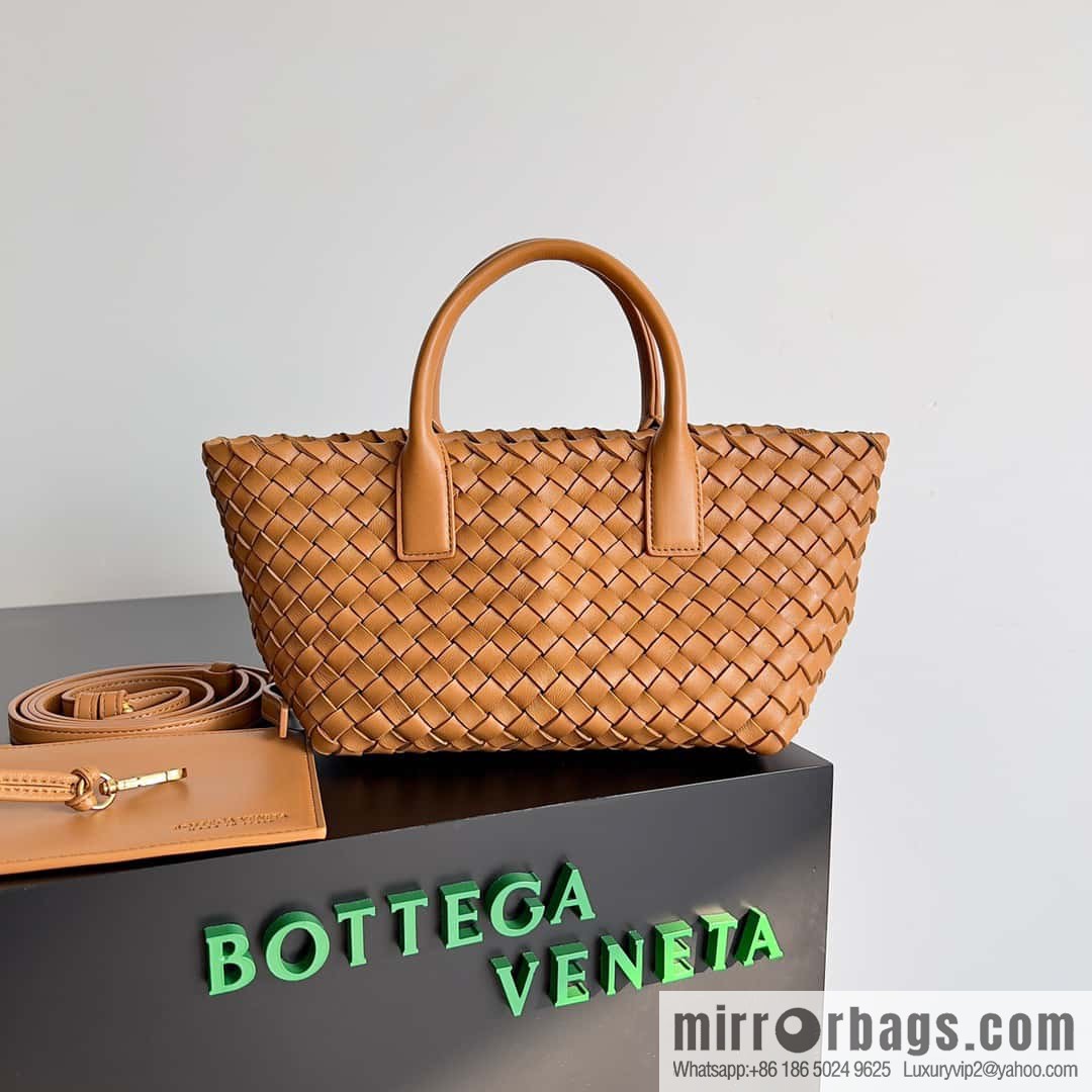 BV Mini Cabat Limited Edition mini vegetable basket BAG model; 709464 light brown