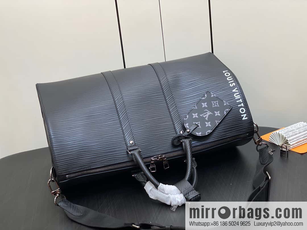 [Original order boutique] M23721 black epi full leather travel bag series, this Keepall Bandoulière 50 handbag