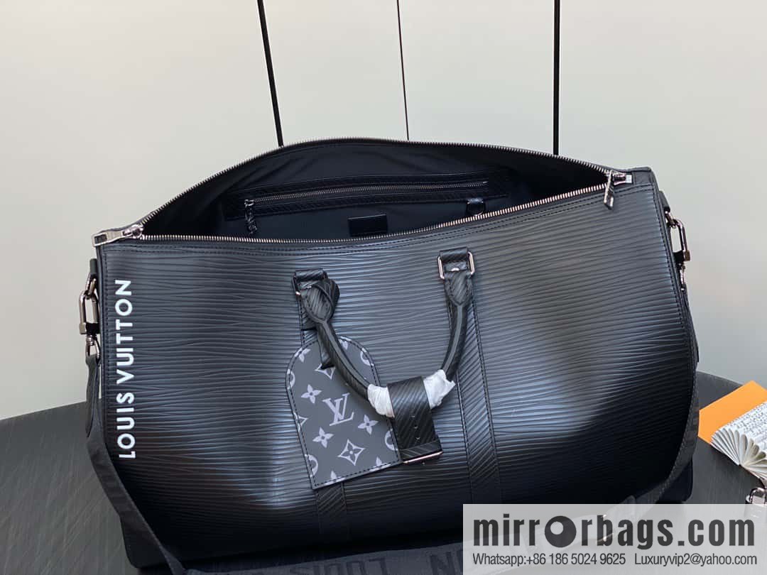 [Original order boutique] M23721 black epi full leather travel bag series, this Keepall Bandoulière 50 handbag
