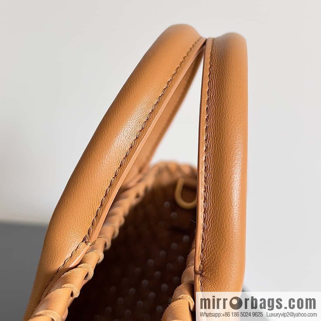 BV Mini Cabat Limited Edition mini vegetable basket BAG model; 709464 light brown
