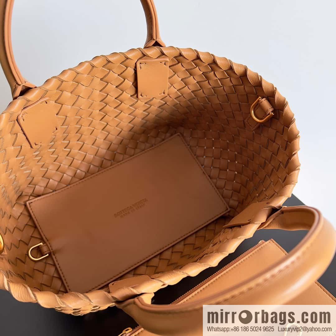 BV Mini Cabat Limited Edition mini vegetable basket BAG model; 709464 light brown
