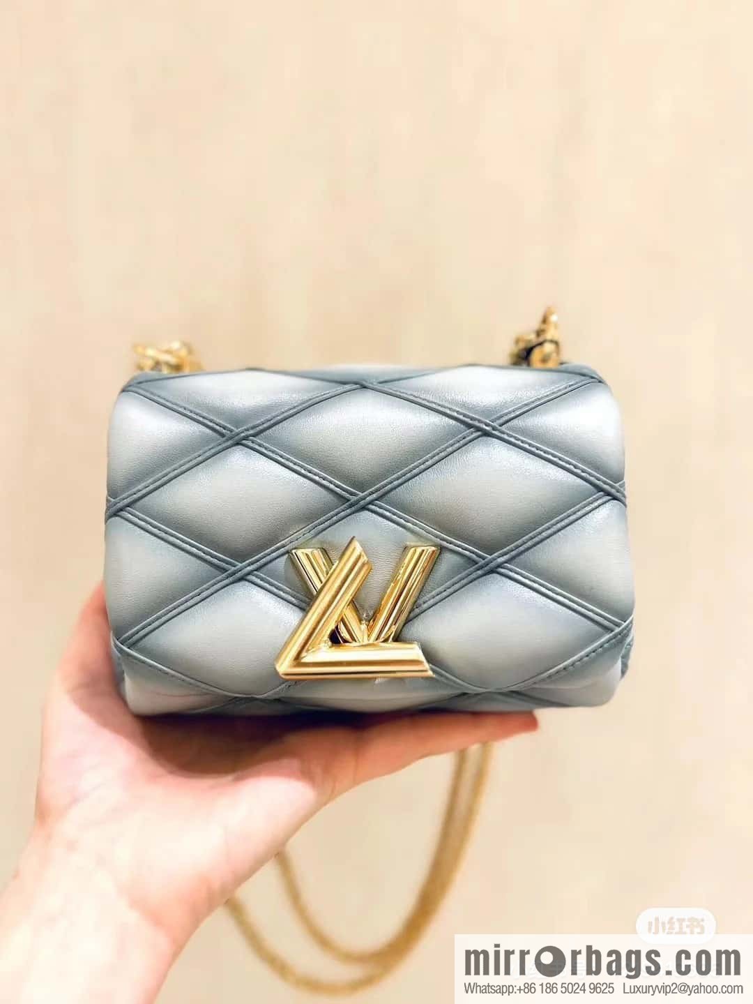 [Original order boutique] M23526 haze blue M82752 full leather chain bag series PICO GO-14 handbag Pico GO-14 handbag