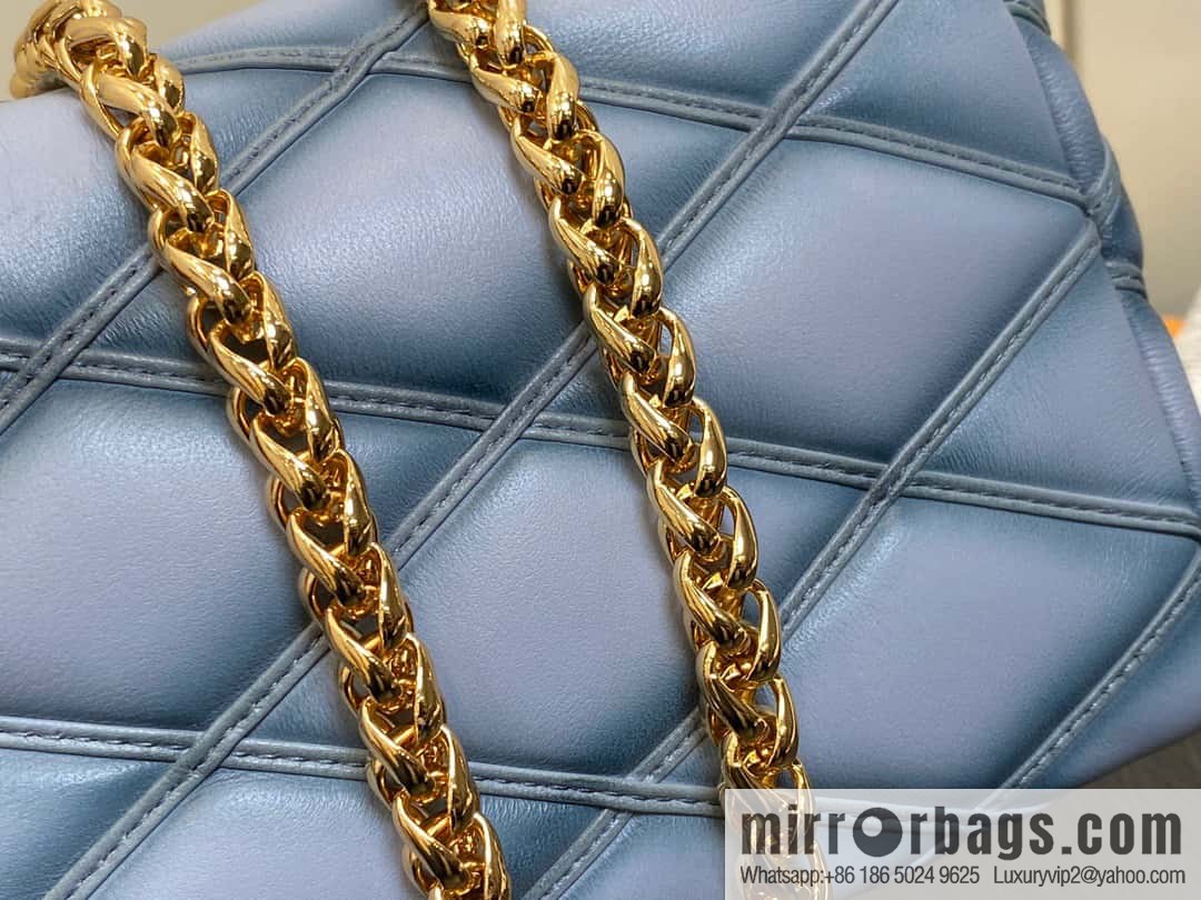 [Original order boutique] M23526 haze blue M82752 full leather chain bag series PICO GO-14 handbag Pico GO-14 handbag