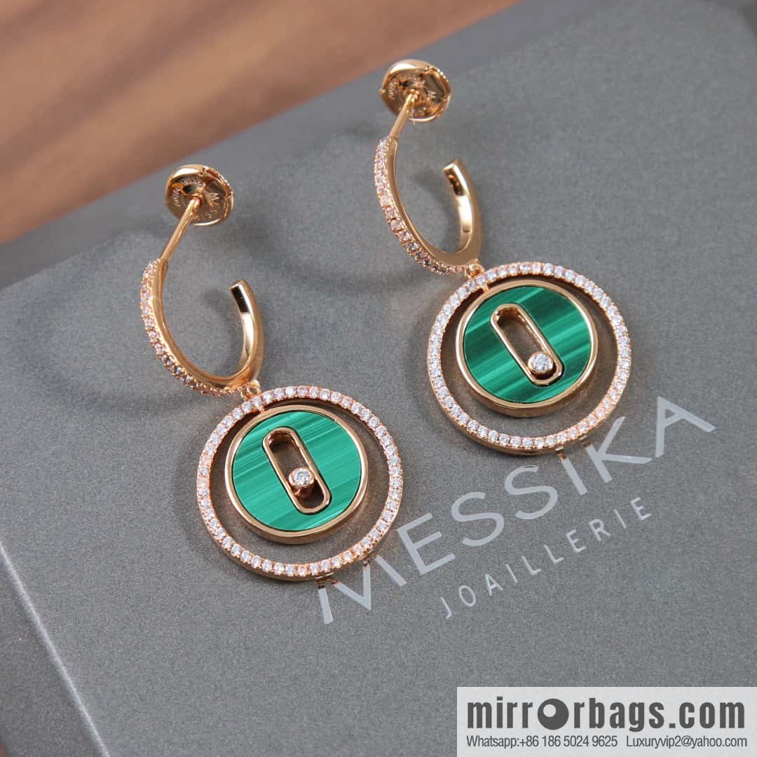 Messika LUCKY MOVE malachite earrings