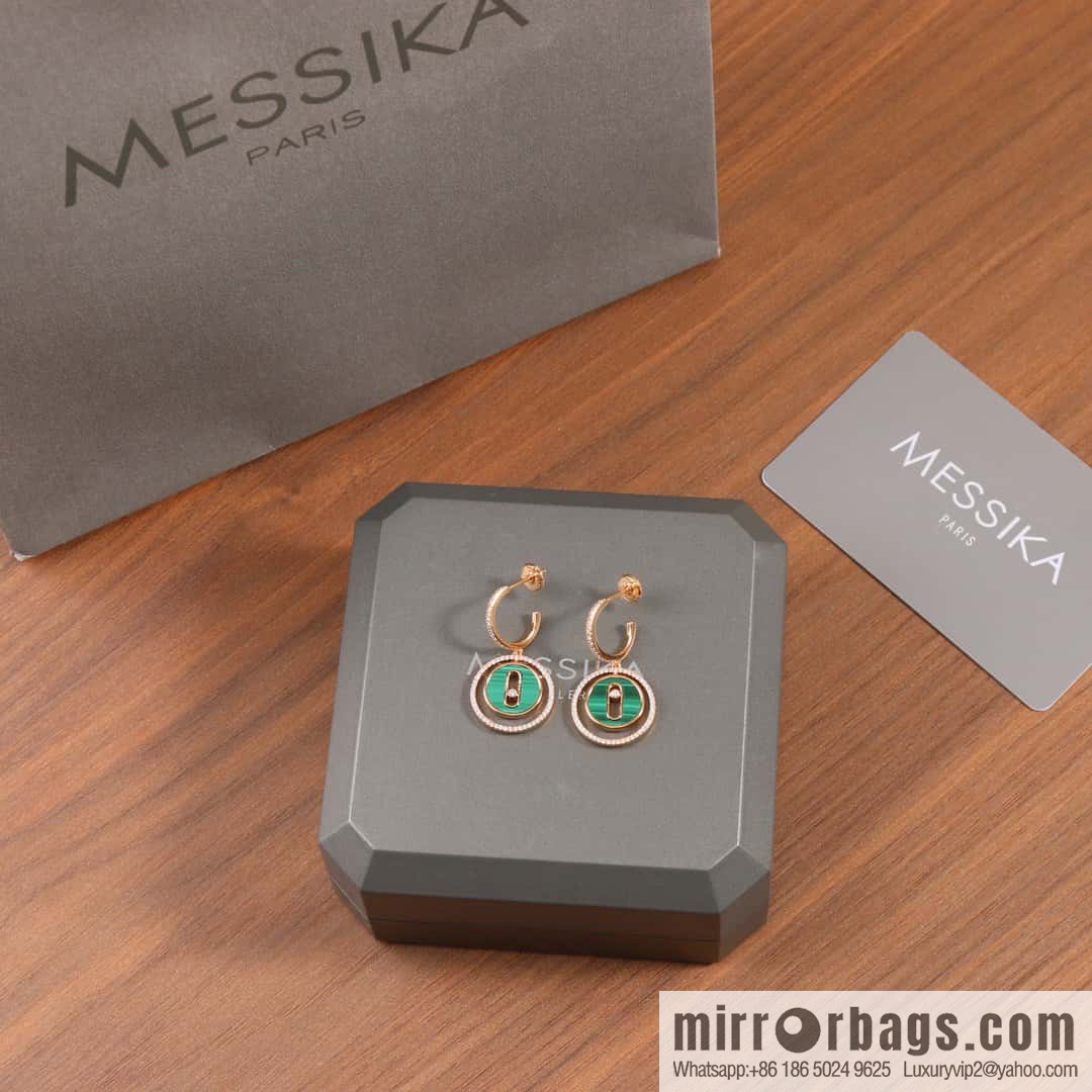 Messika LUCKY MOVE malachite earrings