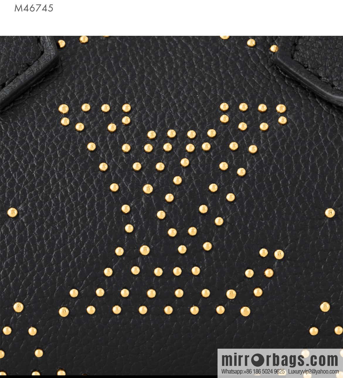 [Original single boutique] M46745 black full leather willow nail pillow bag speedy series Nano Speedy handbag