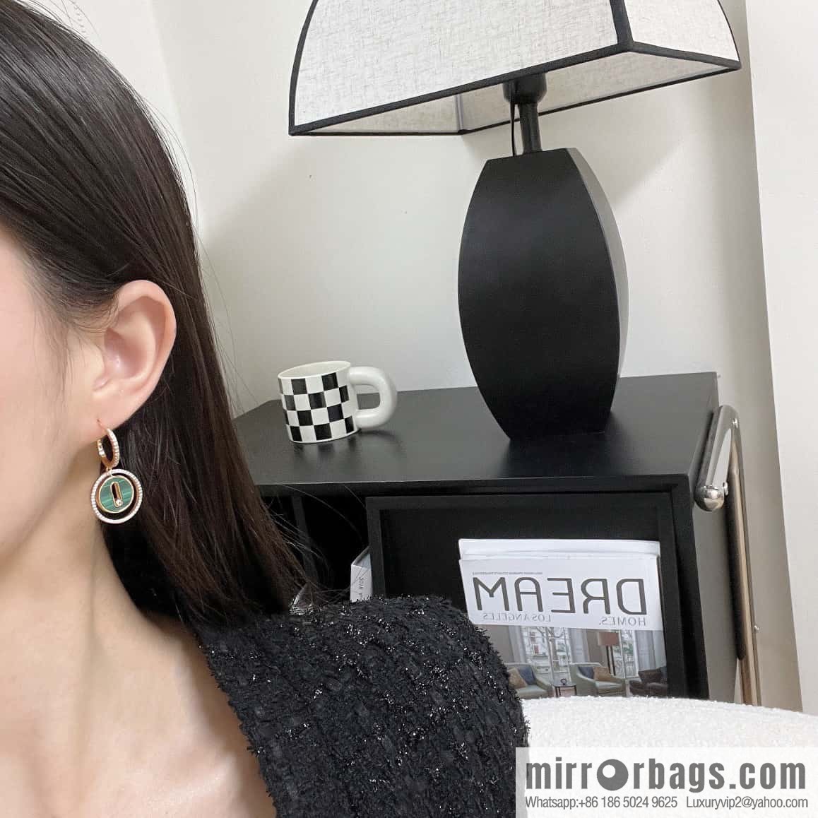 Messika LUCKY MOVE malachite earrings