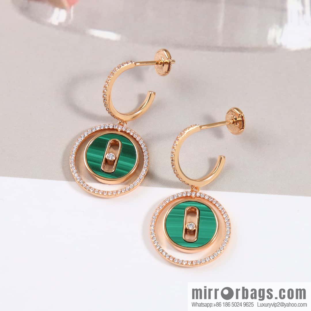 Messika LUCKY MOVE malachite earrings