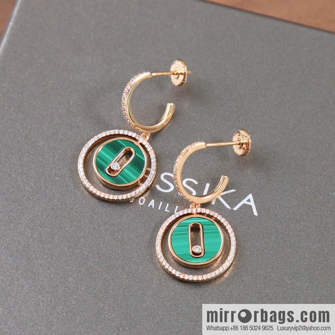 Messika LUCKY MOVE malachite earrings