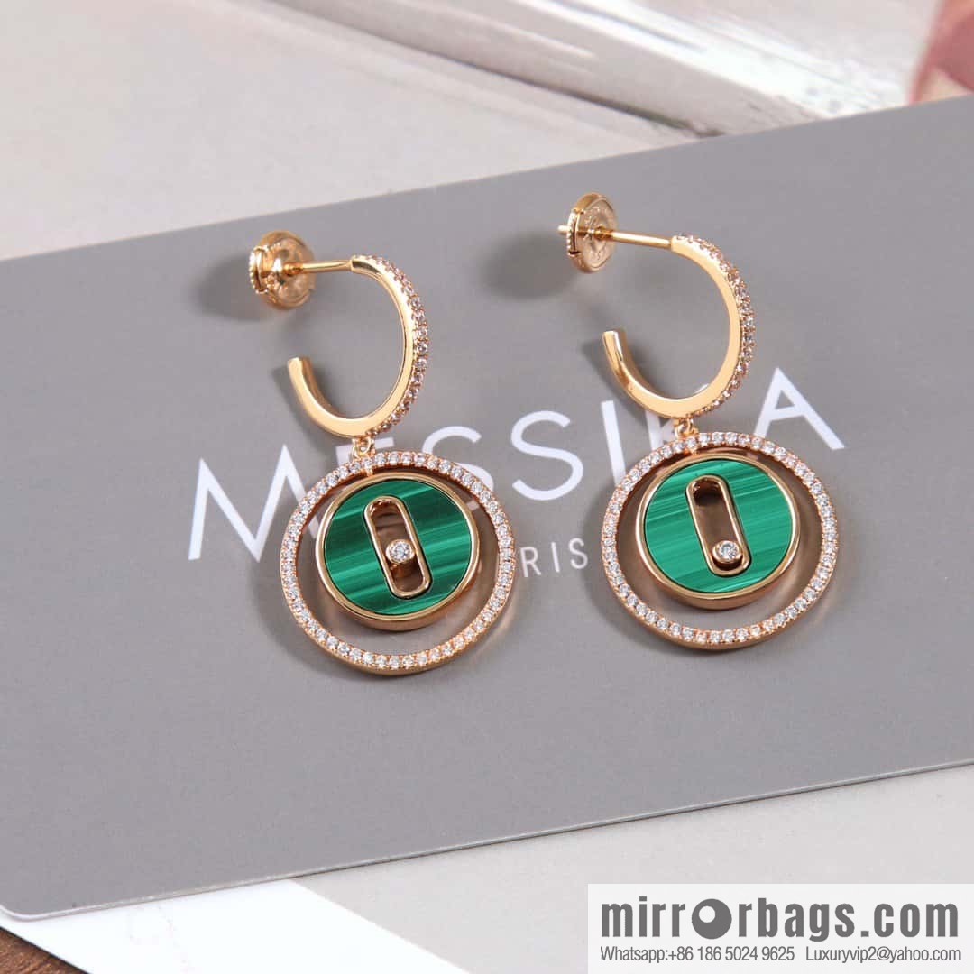 Messika LUCKY MOVE malachite earrings